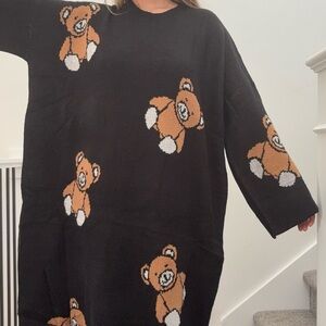 Dressed in LALA Black Teddy Bear Maxi Dress